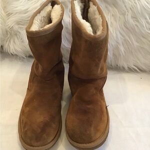UGG Chestnut Suede Boots with Shearling